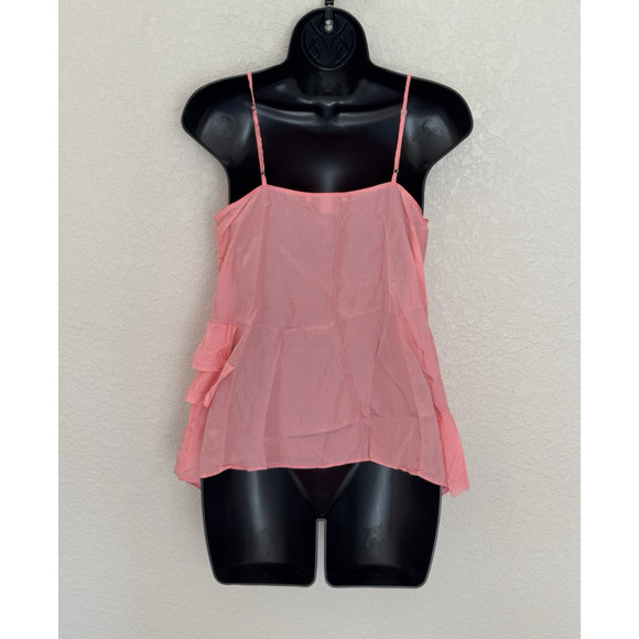 Banana Republic Womens Top Silk Ruffle Cami Small Blouse Fairy Flowy Summer - Picture 3 of 8